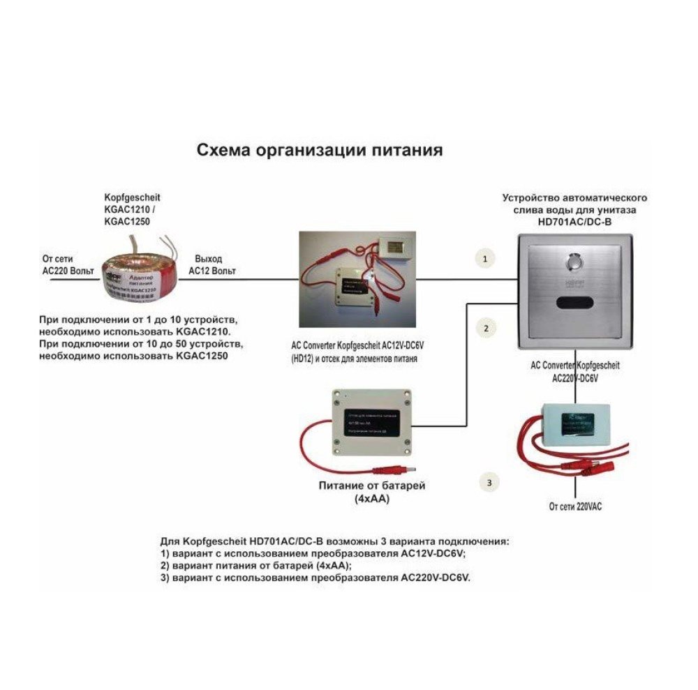 Фото Автоматический слив воды для унитаза HD701AC/DC-B - KG7431