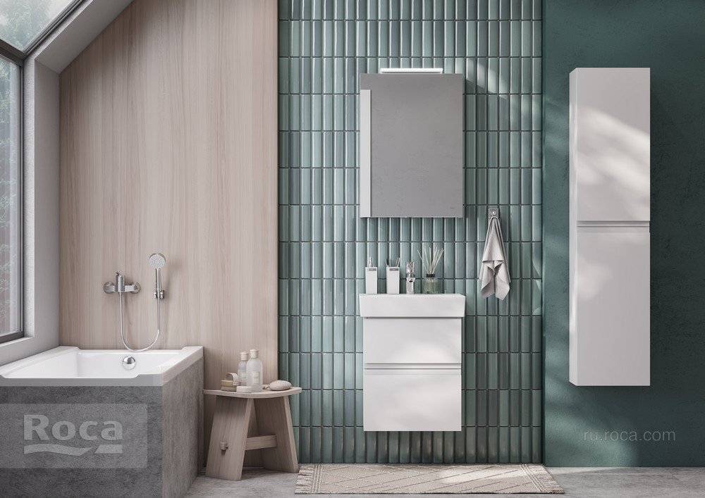 Фото Зеркальный шкаф Roca Oleta (A857644806) белый глянцевый