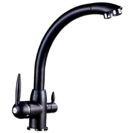 Фото Смеситель для кухни с краном для питьевой воды MATRIX SMF-323707/BK 40 мм цвет черный