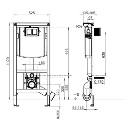 Инсталляция Villeroy&Boch с унитазом Venticello 4611 R0R1, сиденье микролифт
