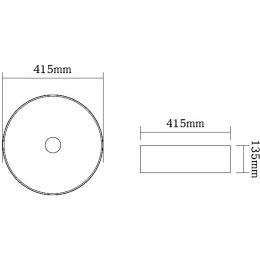 Раковина накладная 41,5 см SantiLine (SL-1054MB)