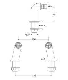 Фото Cristina PD49351 Вертикальное подключение для смесителя