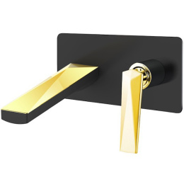Смеситель для умывальника Boheme Venturo (385-B) черный, золото