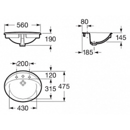 Раковина накладная 56 см Roca Aloa (327865000) белый