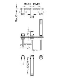 Фото Смеситель для ванны Tres Class 20516101 