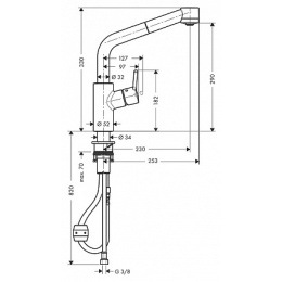 Смеситель для кухни 32856000 Hansgrohe Talis S