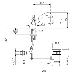 Фото Смеситель Nicolazzi Nuova Brenta 2532CR для раковины, хром