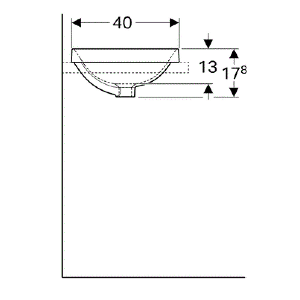 Geberit Variform 500.736.01.2 Раковина, встраиваемая сверху, накладная