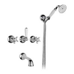 Фото Смеситель Nicolazzi Dames Anglaises 1403CR18 для ванны и душа, хром, ручки Dames Anglaises