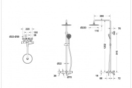 Фото Душевая колонна с термостатическим смесителем для ванны Bravat Waterfall