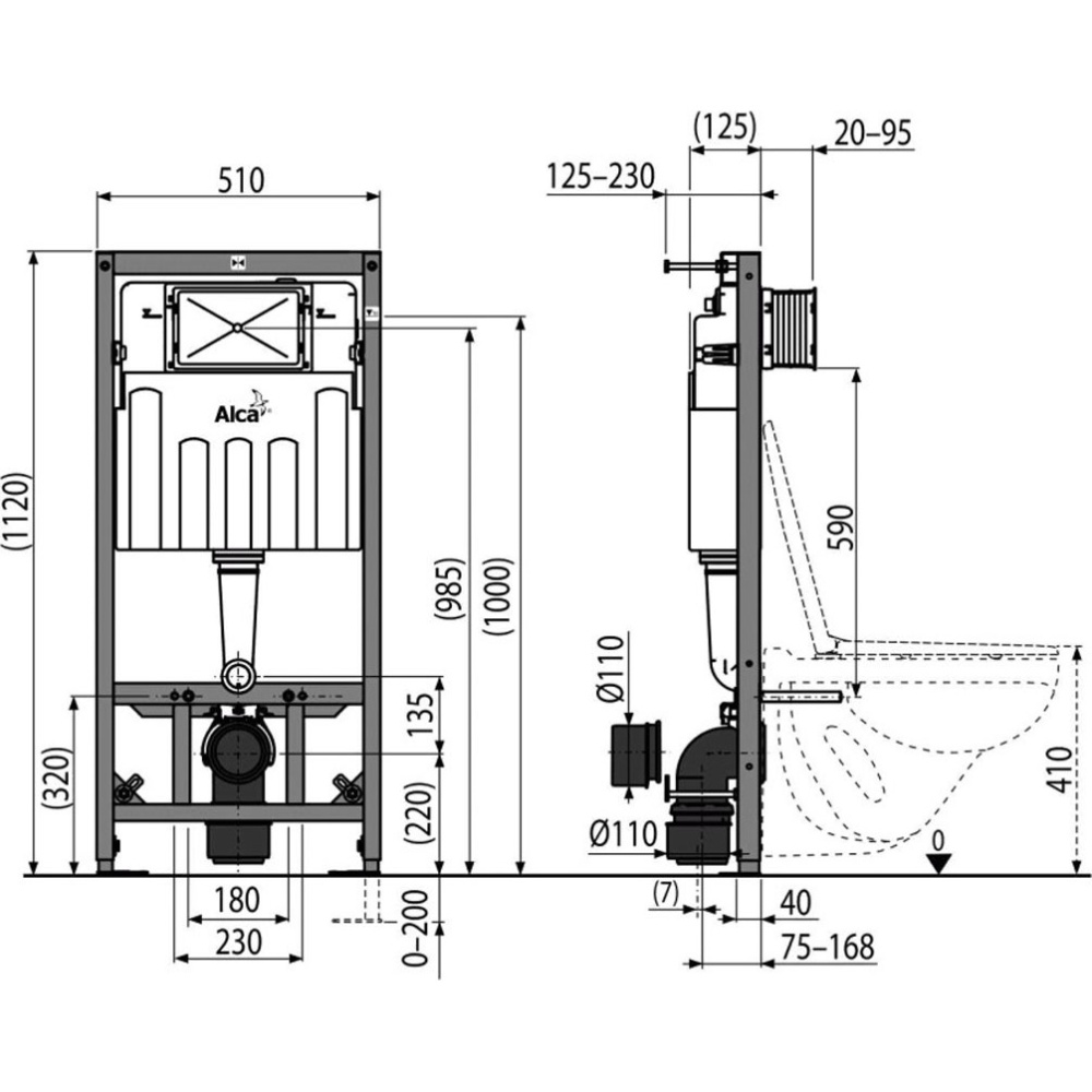 Инсталляция AlcaPlast AM101/1120W для деревянных домов
