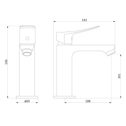 Фото RedBlu by Damixa 220220000 Apollo, смеситель для умывальника (картридж 25мм)