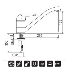 Nobili Gilliver GA GA26113/1SA Смеситель для кухни (сатин)