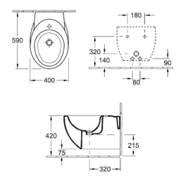 Биде подвесное 741100R1 VILLEROY&BOCH AVEO