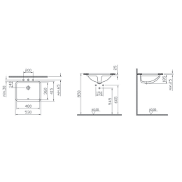 Раковина встраиваемая снизу 53 см Vitra S50 (5339B003-0012) белый