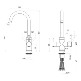 Фото Смеситель для кухни Paini Cox 7890643CR3V11L2KM белый