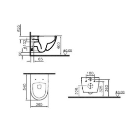 Унитаз подвесной Vitra Sento (9830B003-7211) безободковый белый