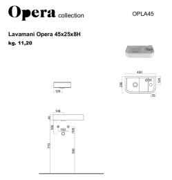 Cielo OPERA OPLA45 мини - раковина на 45 см (цвет: белый)