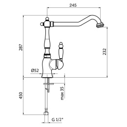 Смеситель для кухни Webert Kitchen Valentino VA920302065