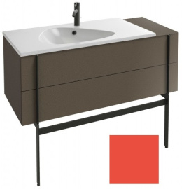 Тумба под раковину Jacob Delafon Nouvelle Vague 120 см, EB3033-S44, 2 ящика, с выступом, цвет - алый