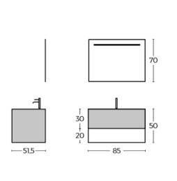 Мебель для ванной Cerasa Assolo CPCPCMB1CH385 larice cosmopolitan 85 светлое дерево
