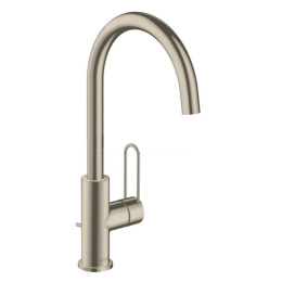 Фото Смеситель для раковины Axor Uno 38036820 с донным клапаном, шлифованный никель