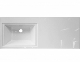 Фото Раковина Эстет Даллас 130 L ФР-00002166 над стиральной машиной Белая