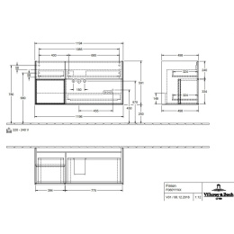Villeroy Boch Finion F060HFPC Тумба под раковину 1196х498 мм (gold matt/oak veneer)