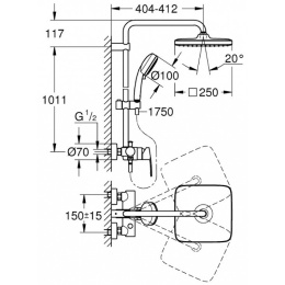 Душевая стойка Grohe Tempesta Cosmopolitan (26692000) хром
