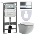 Подвесной унитаз Ceramica Nova CN3009_1002CH_1000 Сет 4 в 1 Rimless с системой инсталляции