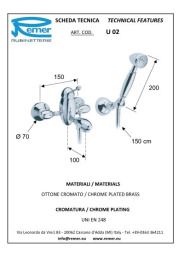 Фото Смеситель Remer для ванны короткий нос RR U02