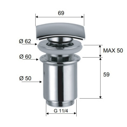 Донный клапан REMER (905SCC114) хром