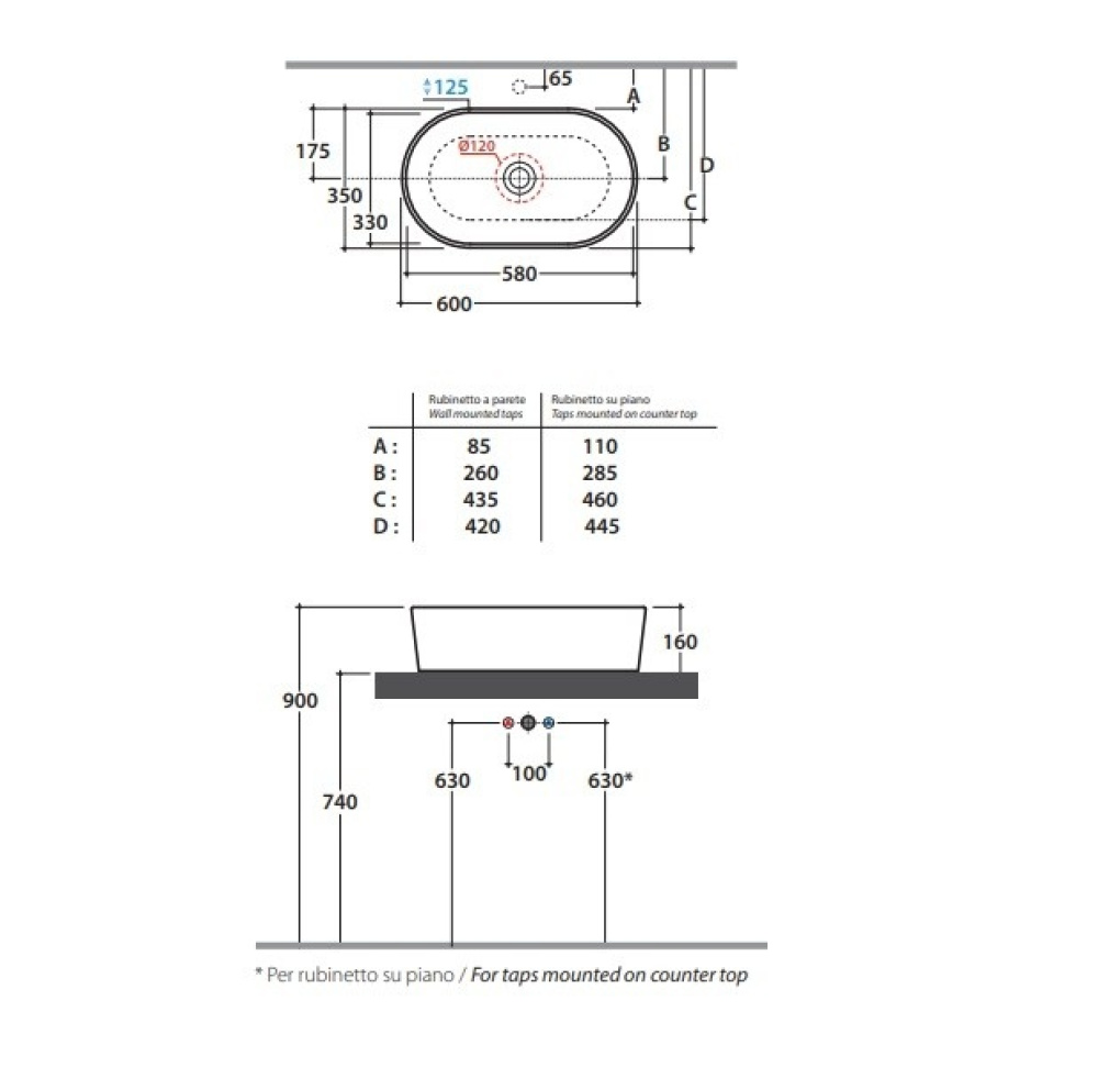 Фото Раковина накладная Globo Le Pietre (FO061.TR) Травертин