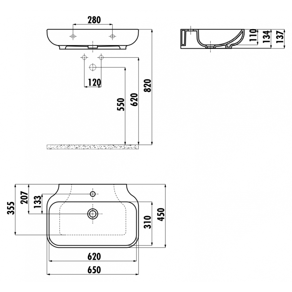 Раковина Creavit Free FE065-00CB00E-0000 накладная, 65*45 см