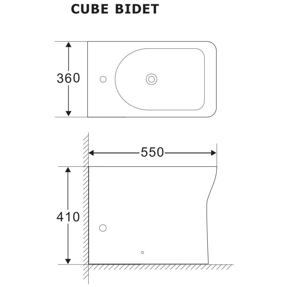 Биде напольное Aquanet Cube-B CL-12248F