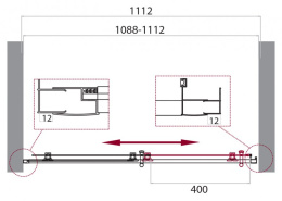Душевая дверь BelBagno Uno-195 UNO-195-BF-1-110-CH-CR