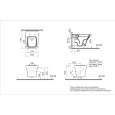 Подвесной унитаз VitrA Zentrum Square (Зентрум Скуэр) 7484B003-0075 безободковый SmoothFlush (Смусфл