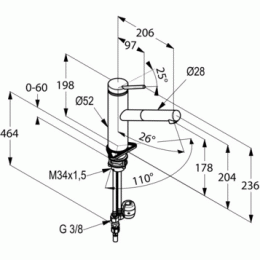 Фото Смеситель для кухни Kludi Tangenta (44991F875) нержавеющая сталь