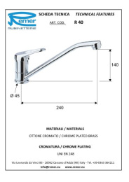 Смеситель Remer для кухни RR R40  35mm