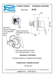 Смеситель Remer для душа встраиваемый RR M30