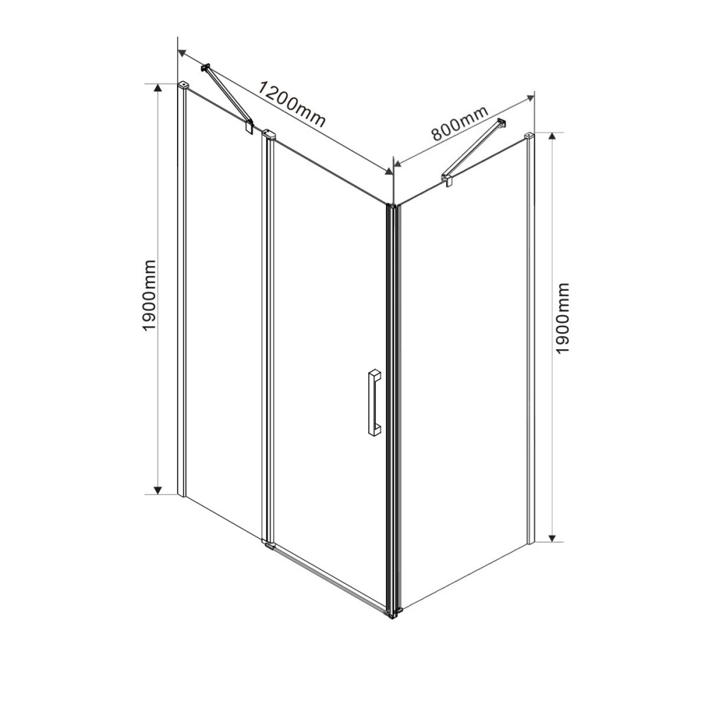 Душевой уголок Vincea Orta (VSR-1O8012CL) хром