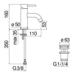 Фото Nobili Live LV00118/2CR Смеситель для раковины