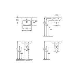 Раковина компактная 532245R2 VILLEROY&BOCH SENTIQUE, 450х360 мм