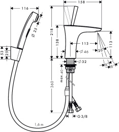 Фото Смеситель для раковины Hansgrohe PuraVida (15275400) хром, белый