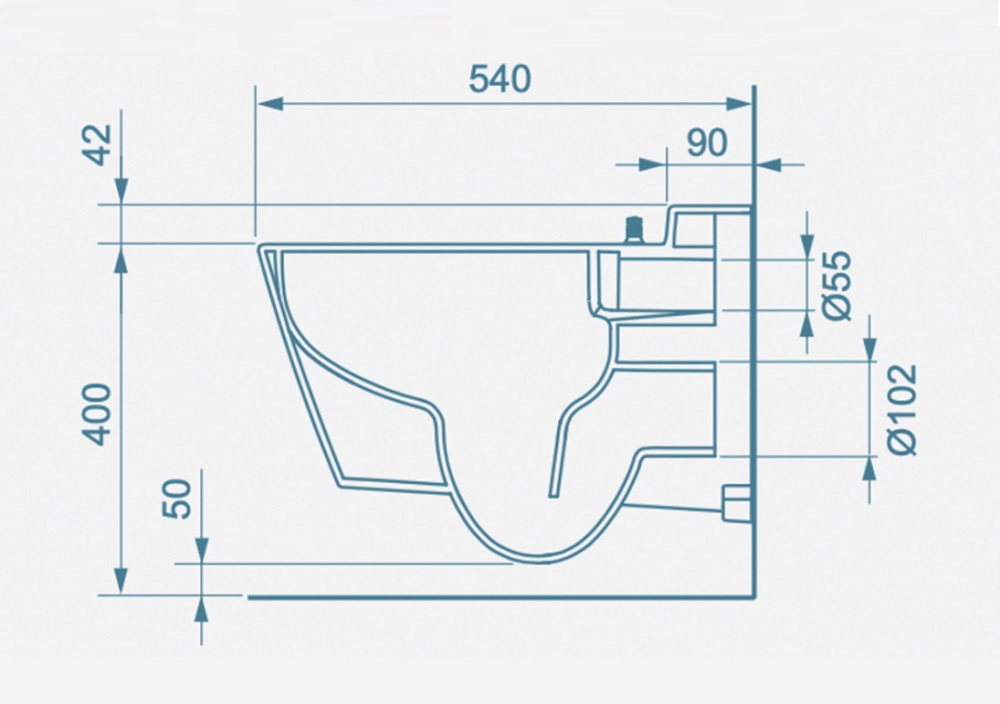Подвесной унитаз-биде TECEone 9700200 35.8 х 54 x 39.2 см подвесной, белый