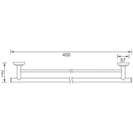 Держатель для полотенец Aquanet 4624D, золото (60 см, двухрядный)