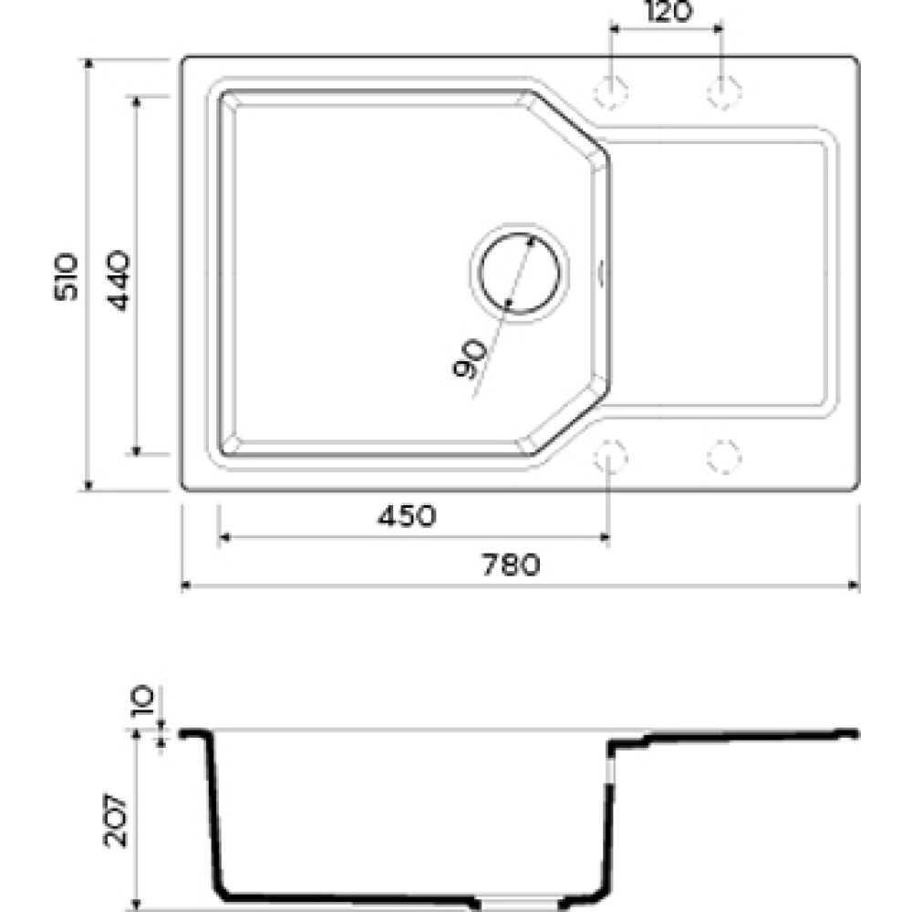 Кухонная мойка Omoikiri Yonaka 78-LB-BL Artgranit (4993341) черный