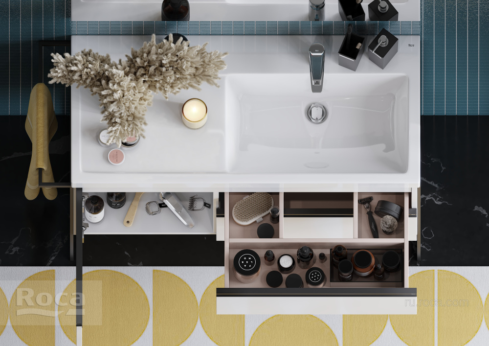 Фото Тумба под раковину Roca Domi (A857478806) белый глянцевый