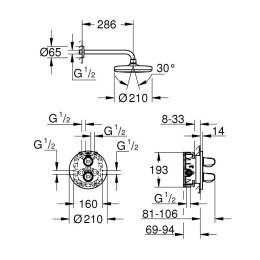 Grohe Grohtherm 1000 34582001 Термостат для душа, встраиваемый без подключения шланга