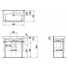 Раковина накладная Laufen Pro S 8.1396.5.000.104.1, 85*46см